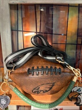 Philadelphia Eagles Football Crossbody Bag - Brown